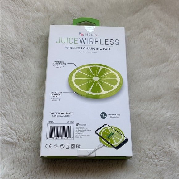 JUICE! Wireless Charging Pad | Lime Slice Design | Smart Power | New in Box - Picture 2 of 3